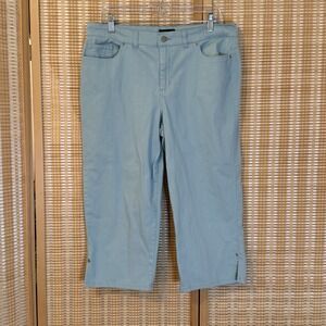 Sonoma Womens 14 Capri Pants Blue Coastal Grannycore Resortwear Casual Beach